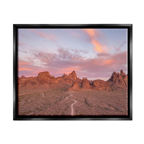 Vast Canyon Road Desert Scene Landscape Photograph Jet Black Framed Art Print Wall Art