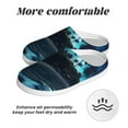 thumbnail image 6 of Fotbe Hawaiian Beach Pirate Moon Pattern Women's Fuzzy Curly Fur Memory Foam Loafer Slippers Indoor Outdoor Slippers Winter Home Shoes-39/40, 6 of 7