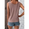 thumbnail image 6 of Women Sleeveless Tank Tops Cable Knit Sweater Vests V Neck Casual Clothes SummerTrendy Outfits 2025 Dark Pink XL, 6 of 7
