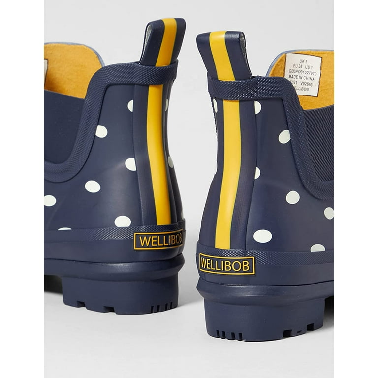 Joules navy spot wellies hotsell