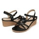 thumbnail image 1 of Sandalias SHIBEVER con cuña negras de verano para mujer, talla 8.5, 1 of 7