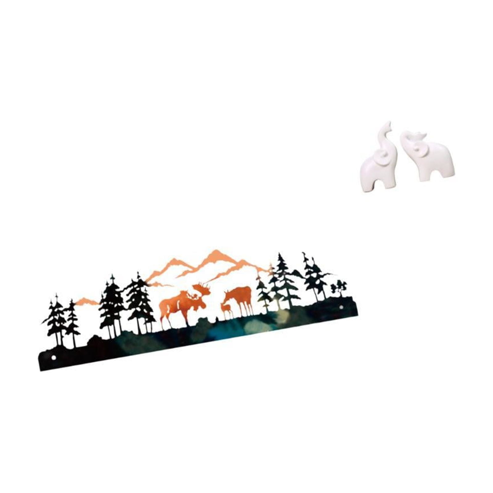 CoudarTitie Deer Elephant Wall Sculpture Hanging for Garden Fence Outdoor Indoor Porch Tabletop Decoration Unique Animal Statues Figurines Entrance Office Bedroom