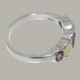 thumbnail image 4 of LBG British Made 9k White Gold Natural Amethyst & Opal Womens Engagement Ring - 33 size options - Size 7, 4 of 6