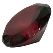 2 Inch Medium Multifaceted Solitare Cut Jewel Paperweight (Dark Red)