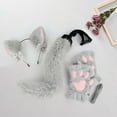 thumbnail image 1 of BELOVING Cat Ears and Tail Set Cat Ear and Long Tail for Stage Performance Night Club White, 1 of 10