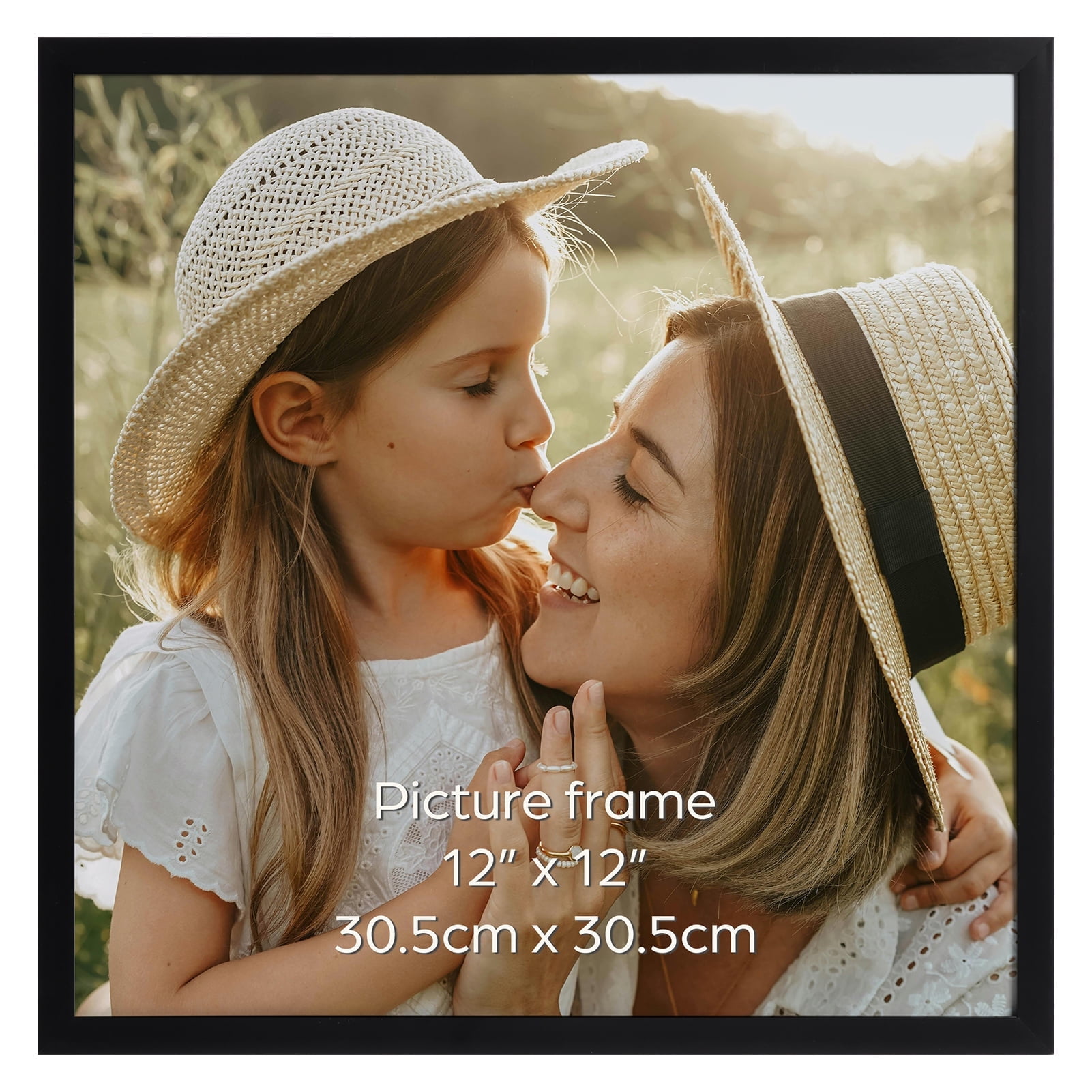 Black 12x12 Picture Frame 1 Pack , Classic Picture Frames 12x12 for Tabletop Wall Vertical or Horizontal Display