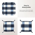 thumbnail image 4 of Multi-Size Leather Tray Four Corners Four Button Design Anti-Scratch Waterproof Convenient Cleaning Convenient Storage Slateblue Buffalo Plaid Check Tartan Scotland_2 Small, 4 of 8