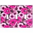 thumbnail image 2 of Metal Light Switch Plate Outlet Cover (Flower Pink White - Triple Toggle), 2 of 2