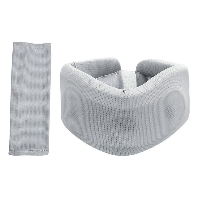 Collarín cervical universal, portátil, suave, gris, práctico soporte para el cuello, collarín cervical para avión, mujeres, hombres, para dormir,