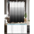 thumbnail image 6 of No Hook Black Ombre Shower Curtain with Snap in Liner Set, Farmhouse Gradient Modern Abstract Art Waterproof Fabric Bathroom Curtains with See Through Top Window, Hotel Style Small 36 x 72 Inch, 6 of 7
