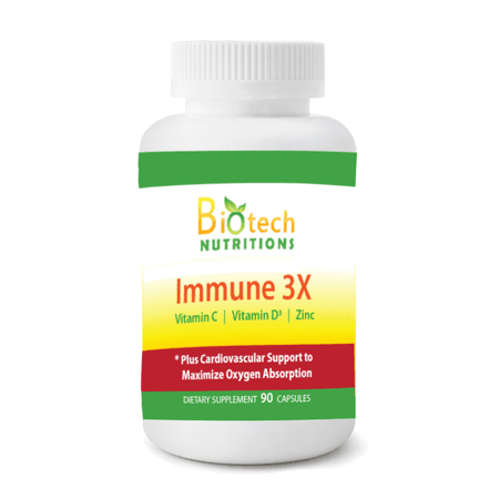 Biotech Nutritions Immune 3X with Vitamin C  D3 and Zinc 90 ct