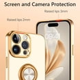 thumbnail image 2 of for iPhone 15 Pro Max Case, iPhone 15 Pro Max Phone Case with 360° Ring Holder Kickstand Soft TPU Car Mount Supported Protective Electroplated Plating iPhone 15 Pro Max Case, White, 2 of 8
