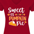 thumbnail image 4 of Inktastic Thanksgiving Sweet as Pumpkin Pie Women's V-Neck T-Shirt, 4 of 5