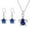 Blue, variant on Cute Sea Turtle Pendant Necklace Set with Crystal - Blue Turtle Shaped Alloy Necklace & Earrings, 45cm+5cm Chain, Hypoallergenic, Gift for Women