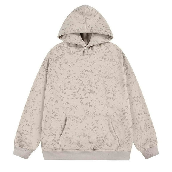 EchfiProm Mens Hoodies Beige Pullover Sweatshirt Walking Oversized Graphic Long Sleeve Tops for Men 5XL