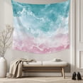 thumbnail image 5 of Turquoise Pink Coastal Tapestry for Bedroom Wall Hanging Tapestry, Summer Beach Nautical Ceiling Backdrop Tapestries Poster Blanket Wall Decor for Teens Room Living Room Dorm 51" x 59", 5 of 8