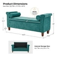 thumbnail image 6 of 54" Storage Bench Upholstered Armrest Bed End Foot Stool 2 Round Pillows Bedroom Entryway Living Room Sage, 6 of 10