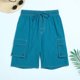 thumbnail image 3 of pstuiky Pantalones cortos para hombre, Pantalones cortos de verano para hombre, de moda, informales, lisos, con cintura elástica y bolsillos. Pantalones cortos cargo, 3 of 6
