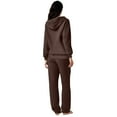 thumbnail image 4 of Womens Sweatsuits 2 Piece Set Casual Winter Long Sleeve Hoodie Loose Straight Leg Jogger Sweatpants Fall Tracksuit (XXL, Coffee), 4 of 4