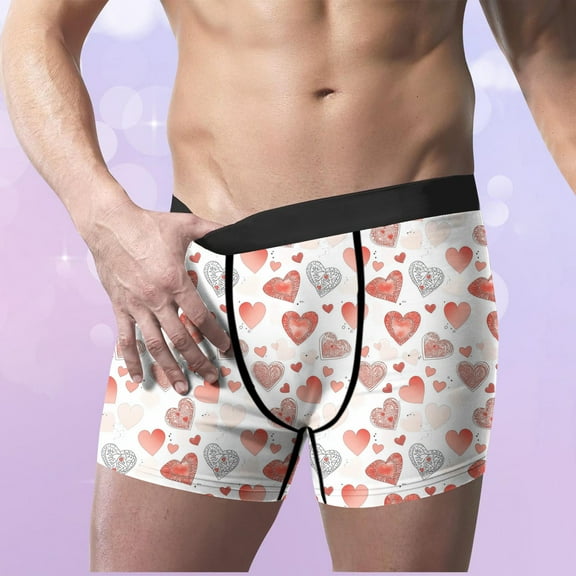 Jyeity Boys Boxer Briefs,Mens Briefs Underwear,Mens Boxers,Breathable,Comfort Fit,Printed,Elastic Waist,Polyester,Spandex,White,L