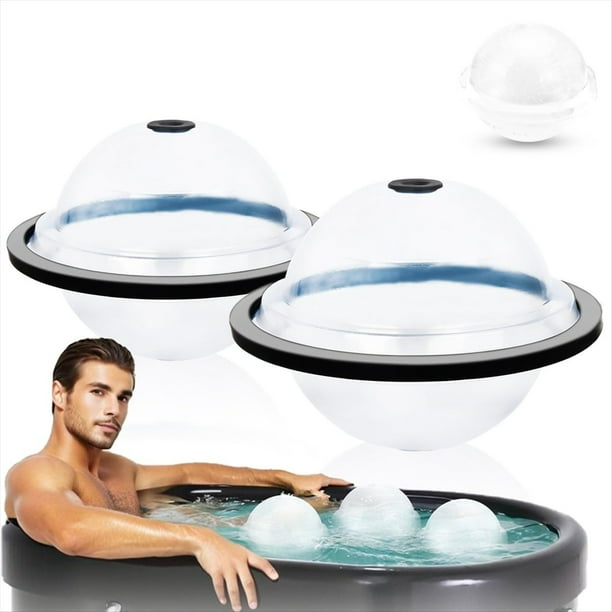 Moldes de Hielo Esféricos Extragrandes para Baños de Hielo, Moldes para Cubitos de Hielo para Baños Fríos, Moldes Reutilizables para Bloques de Hielo.