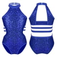 thumbnail image 3 of MSemis Girls Kids Sequins High Mock Neck Cutout Back Tank Leotard, 3 of 7