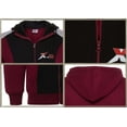 thumbnail image 5 of X-2 Men Track Suits 2 Pieces Set Full Zip Sweatsuit Men Hooded Tracksuit Athletic Sports Set Black-Maroon XXXL, 5 of 6