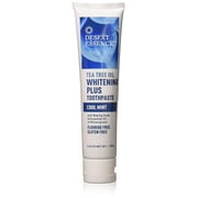 Desert Essence Tea Tree Oil Whitening Toothpaste 6.25 Oz - Non-Gmo, Gluten Free, Vegan, Cruelty Free - Bamboo Stem Fiber & Baking Soda - Bright Smile, Fresh Cool Breath - Wintergreen Mint
