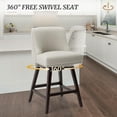 thumbnail image 3 of Dycanpo 26''H Swivel Counter Stools Set of 3 with Back Linen Fabric for Home Kitchen Island, Gray, 3 of 9