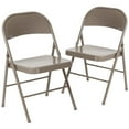 thumbnail image 1 of 2 Pk. HERCULES Series Double Braced Gray Metal Folding Chair, 1 of 9
