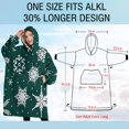 thumbnail image 4 of Oversized Wearable Blanket Hoodie,Green Christmas Snowflake Pattern Sherpa Blanket Hoodie with Super Pockets,Super Warm Fuzzy Pullover for Women & Men, 4 of 6