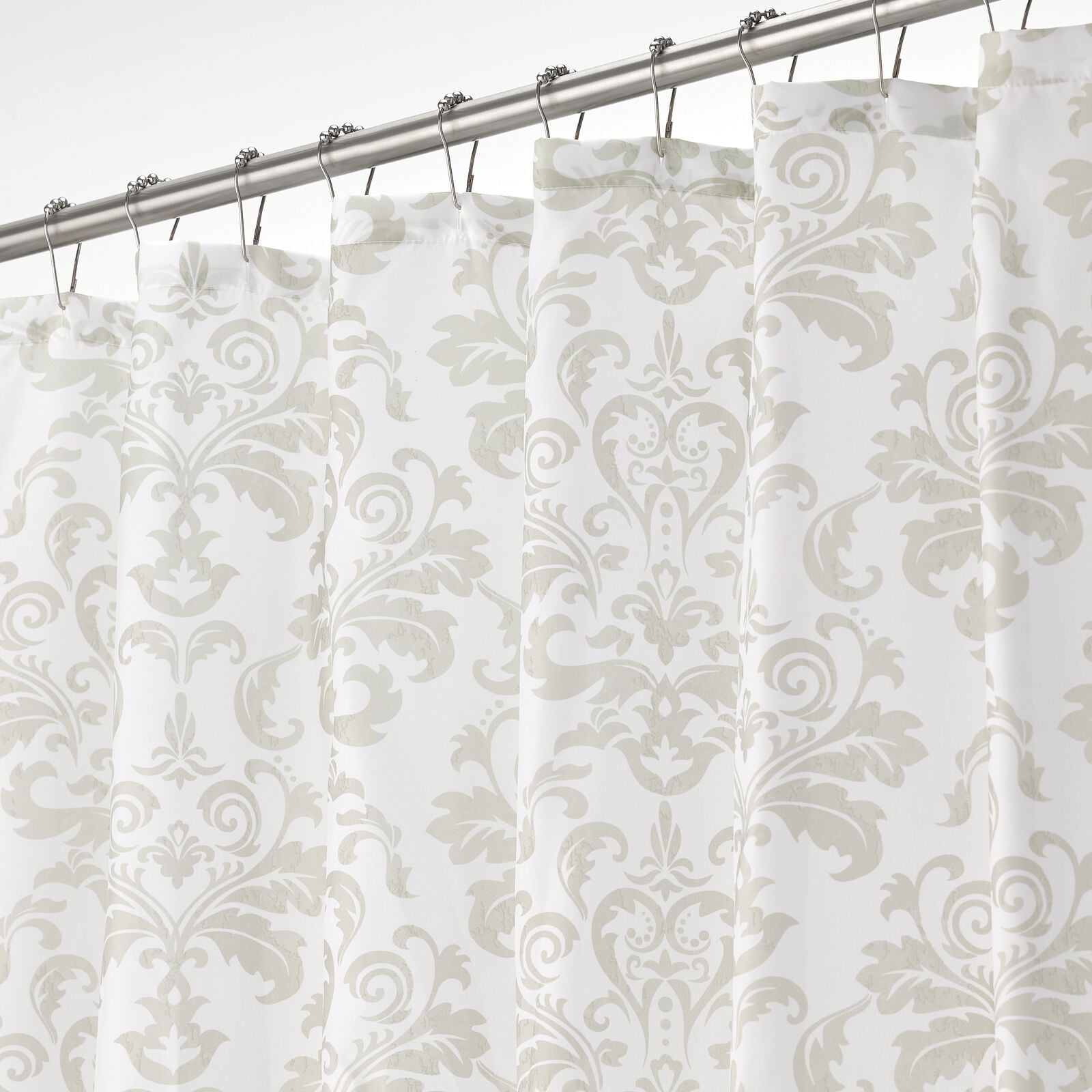 72" x 72" mDesign Linear Print Fabric Shower Curtain Earthtone/Peach 