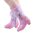thumbnail image 3 of Leey-World Cowgirl Boots Square Toe Unisex-Child Classic Ultra Mini Fashion Boot Purple,2.5, 3 of 9