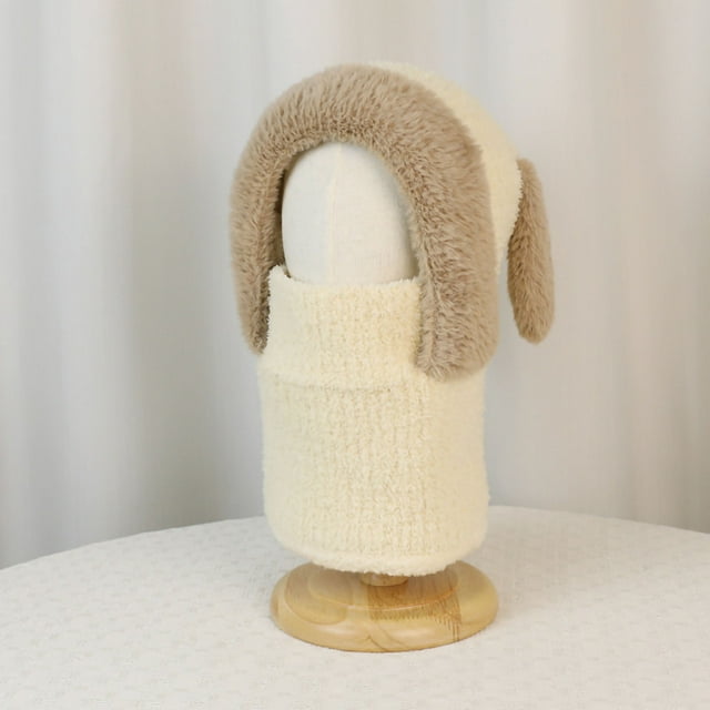 hengsof One Piece Hat Children's Winter Warm Elastic Soft Ear Protection Knitted Scarf Face Mask Hat Beanie