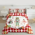 thumbnail image 2 of Feelyou Cute Nutcracker Queen Comforter Set, Happy Christmas Bedding Sets, Winter Gold Sonwflake Reversible Bedding Comforter Set, Ultra Soft Home Decor,3 Pieces, 2 of 8