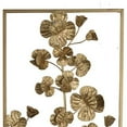 thumbnail image 2 of Benjara BM206724 Contemporary Rectangular Metal Wall Art with Floral Plant Design - Gold, 2 of 5