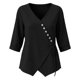 thumbnail image 5 of Neewe Womens 3/4 Sleeve Button Shirts Cotton Linen 3/4 Sleeve Tops V Neck Casual Loose Fit Blouses, 5 of 6