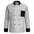thumbnail image 5 of Hearthz Unisex Chef Coat Work Jackets for Men Women Long Sleeves Men's Chef Coat Womens Restaurant Kitchen Cook Shirt Work Uniforms (Light Gray,XXL), 5 of 5