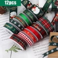 thumbnail image 2 of 12 Cintas de Navidad de 5 Yardas Cada Cinta de GrogréN de Navidad, Cinta de Navidad para Envolver Regalos, Manualidades DIY, 2 of 10