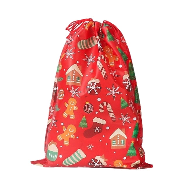 segolike Christmas Drawstring Gift Bag Festive for Chocolate Celebration Party Favors Gingerbread Man