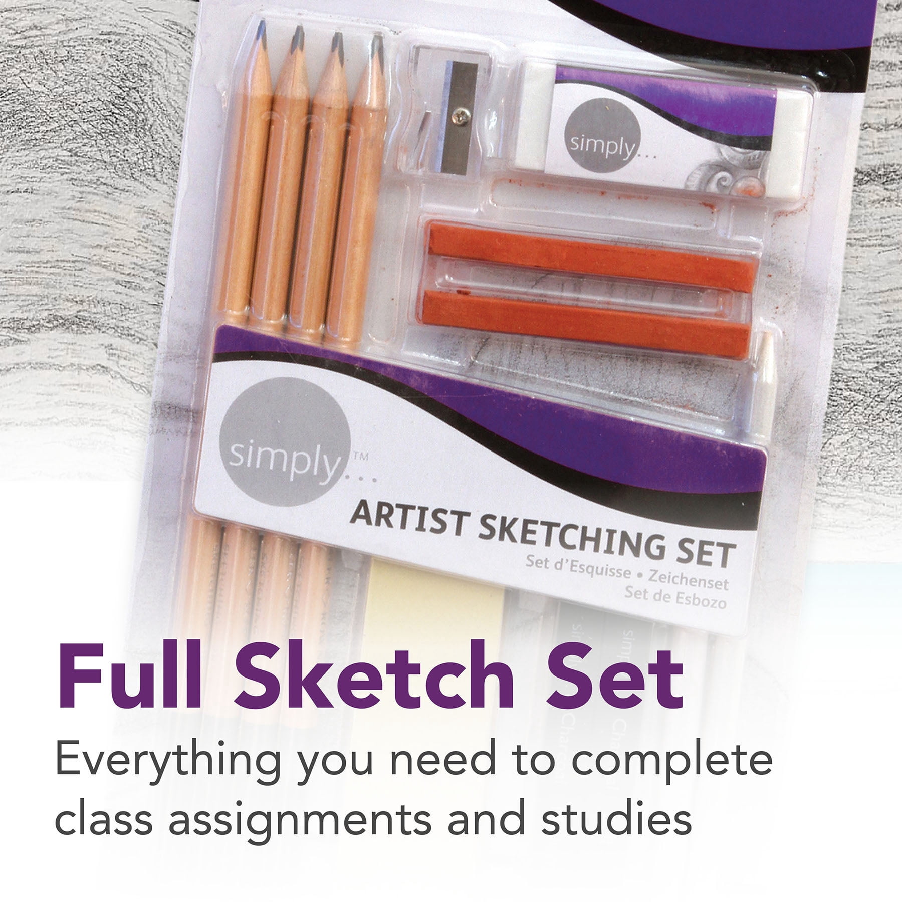 Daler-Rowney Simply... Sketching Pencils Set, 13 Piece, 3 Pack