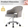 thumbnail image 3 of MOJAY Modern Vanity Chair with Wheels, Mid-Back Cutout Velvet Home Office Chair, Swivel Height-Adjustable Soft Seat Cute Desk Chair with Arm Support ( Grey), 3 of 8