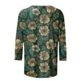 thumbnail image 4 of CYMMPU Floral Pattern 3/4 Sleeve Tunic Tops Boho Blouses for Women Dressy Casual Spring Tops Round Neck Fall Trendy Shirts Loose Fit Lightweight Basic Tees Multicolor XL, 4 of 5