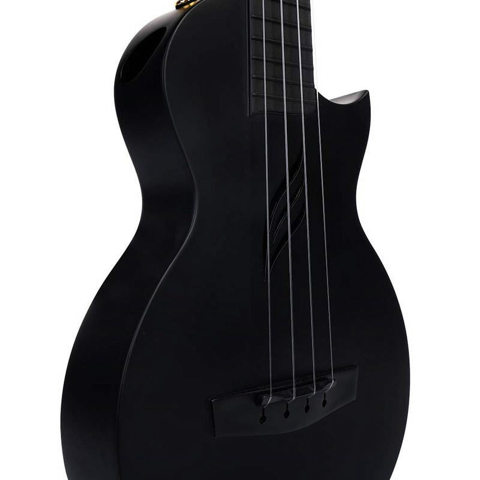 Enya Concert Nova U Black Carbon Fiber Ukulele - With Free Ukulele Lessons, Case, Strap, Capo and Spare Strings.