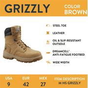 Herman Survivors Mens Grizzly 8 Steel Toe Work Boots