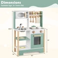thumbnail image 3 of Costway Play Kitchen with Chalkboard Microwave Stove Dish Rack Faucet Sink Accessories Green + White, 3 of 9
