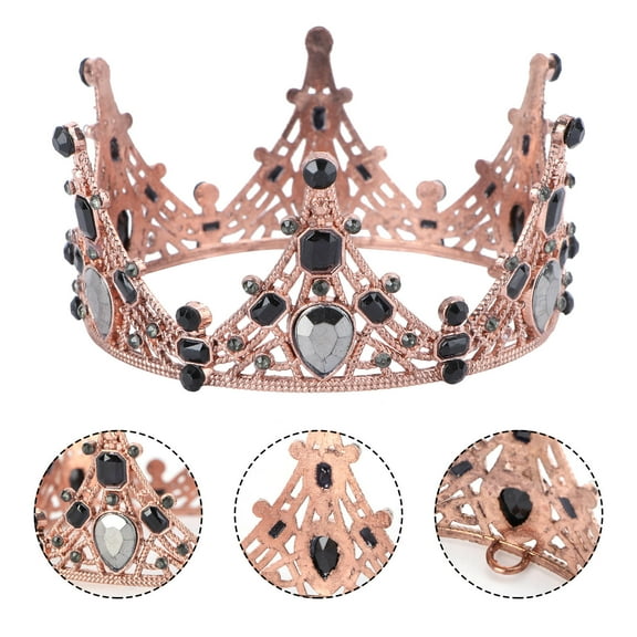 OFFIGAM Cake Crown Ornament Birthday Cake Decoration Golden Metal 1Pcs