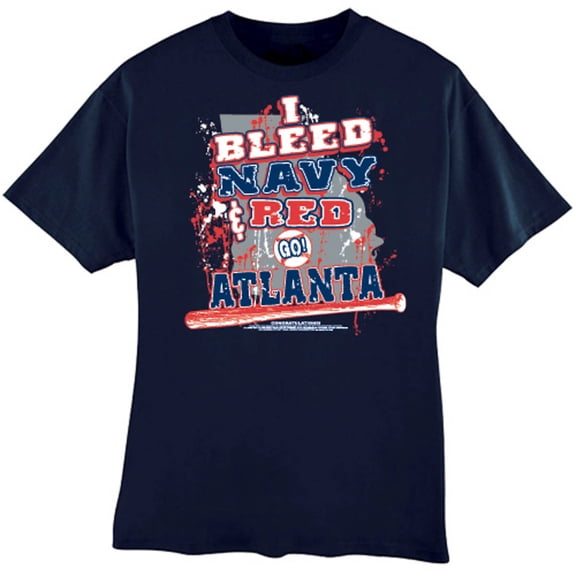 Atlanta Baseball "I Bleed Navy & Red GO Atlanta!" T-shirt