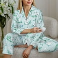 thumbnail image 6 of Uemuo Rabbit And Dragonfly Pattern Womens Pajama Sets,PJ Set for Women,Pajamas for Women Logo,Long Sleeve Pajama Set for Women,Soft Long Sleeve Top With Pants-Large, 6 of 9