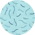 thumbnail image 1 of Ahgly Company Tapis Rond Lavable en Machine Intérieur Transitionnel Bleu Diamant Bleu, 4 Pieds Rond, 1 of 7